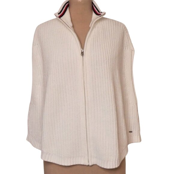 Tommy Hilfiger White Cotton Blend Sweater Cape Size XS / S - Picture 1 of 10